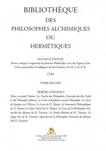 Bibliothèque des philosophes, alchimiques, ou hermétiques T02