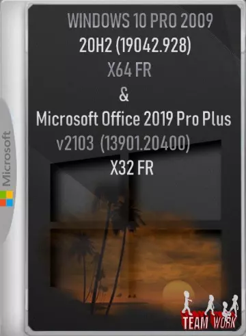 WINDOWS 10 PRO 2009 20H2 (19042.928) X64 FR & Microsoft Office 2019 Pro Plus v2103 Build 13901.20400 X32